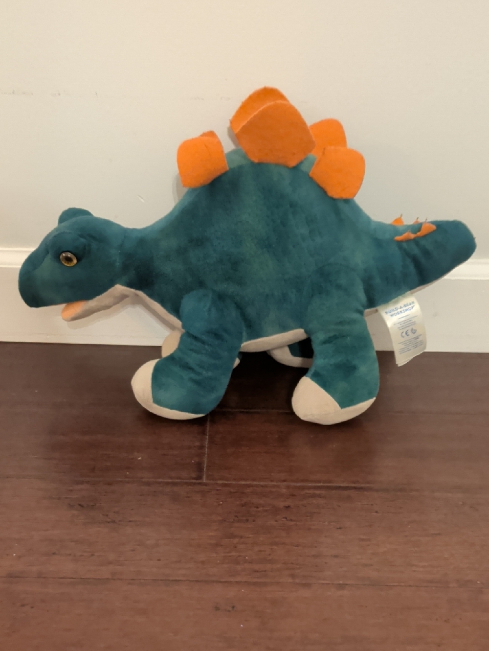 Build A Bear Discontinued Plush Stegosaurus in Green with Orange Plates